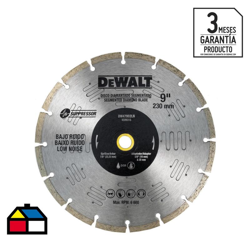 DEWALT - Disco diamantado segmentado 9" bajo ruido