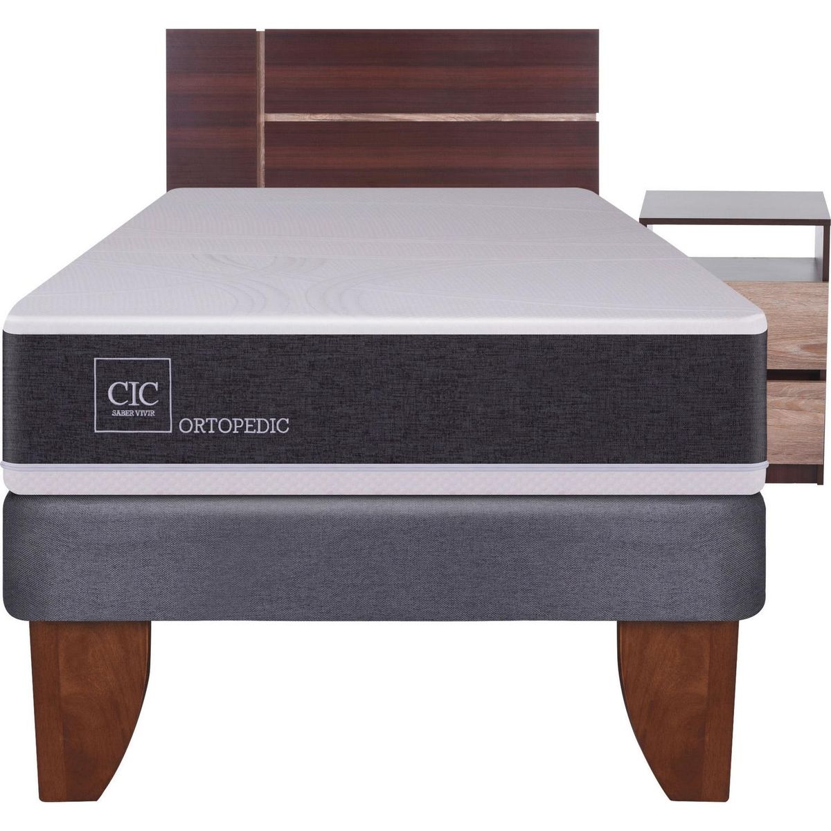 CIC - Cama Europea New Ortopedic 1.5 plazas + muebles