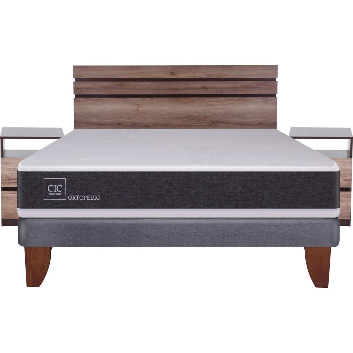 CIC - Cama Europea New Ortopedic 2 plazas BN + muebles