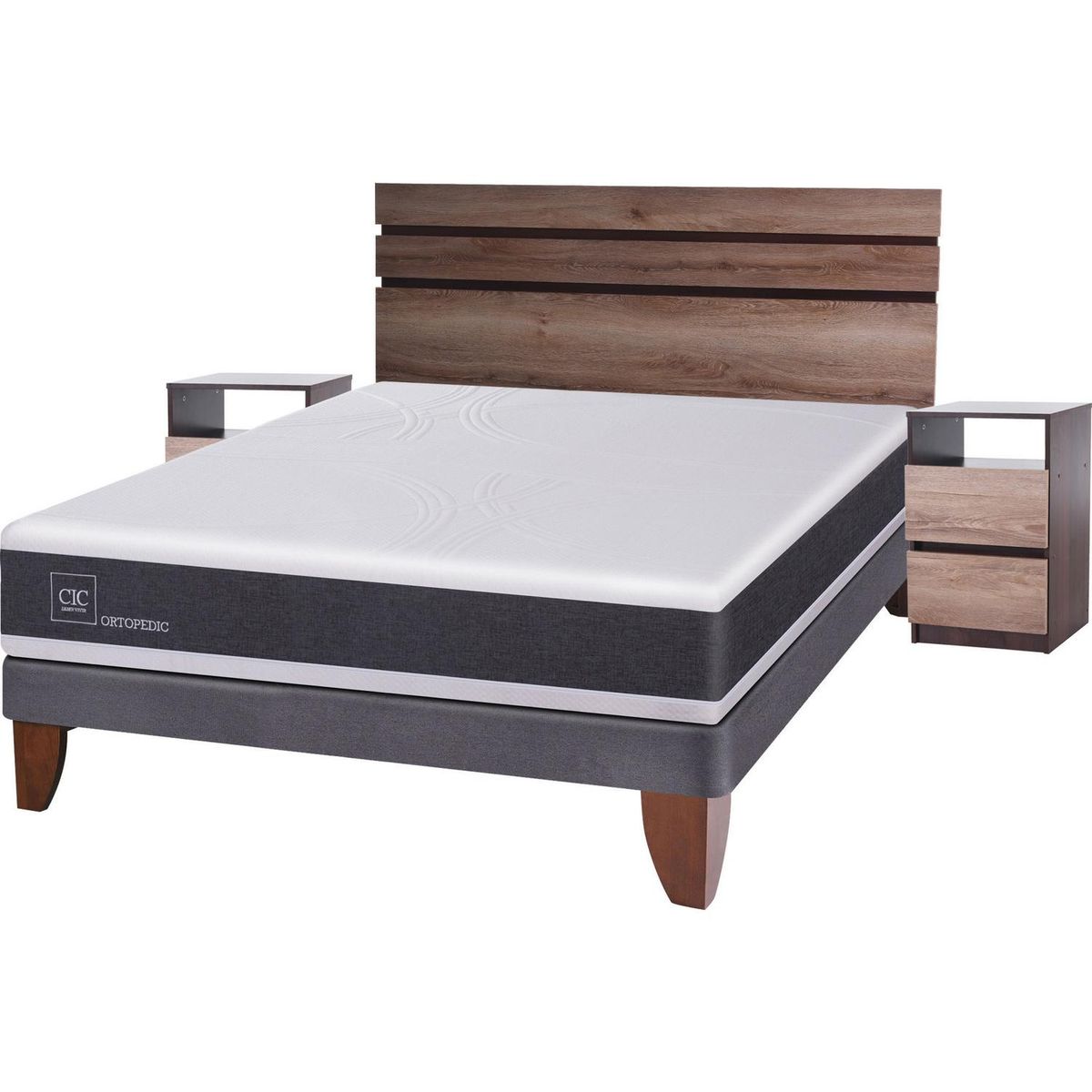 CIC - Cama Europea New Ortopedic 2 plazas BN + muebles