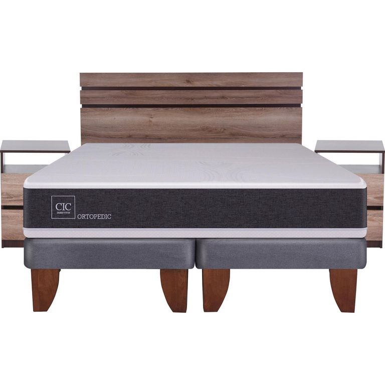 Cama Europea New Ortopedic 2 Plazas Bd + Muebles