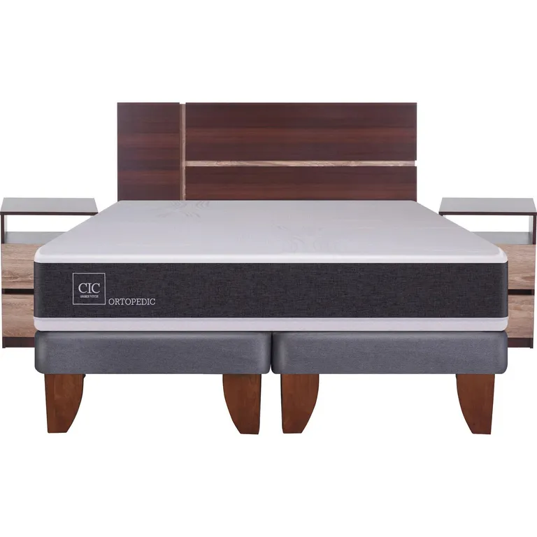Cama Europea New Ortopedic King + Muebles