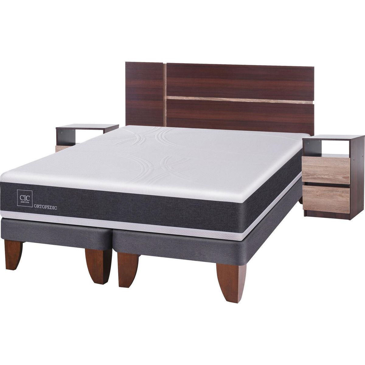 CIC - Cama Europea New Ortopedic King + muebles