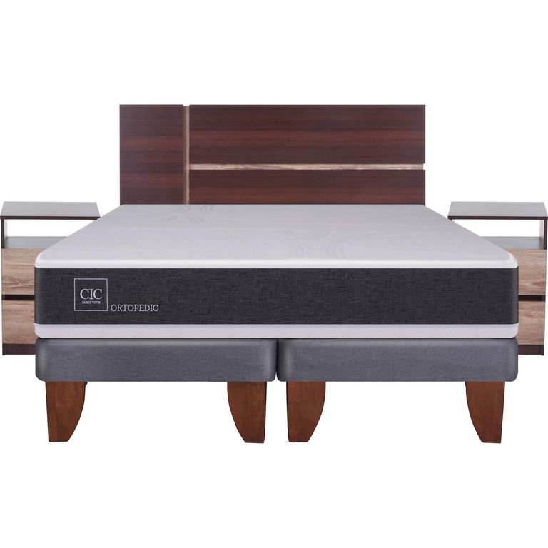 Cama Europea New Ortopedic 2 Plazas Bd + Muebles