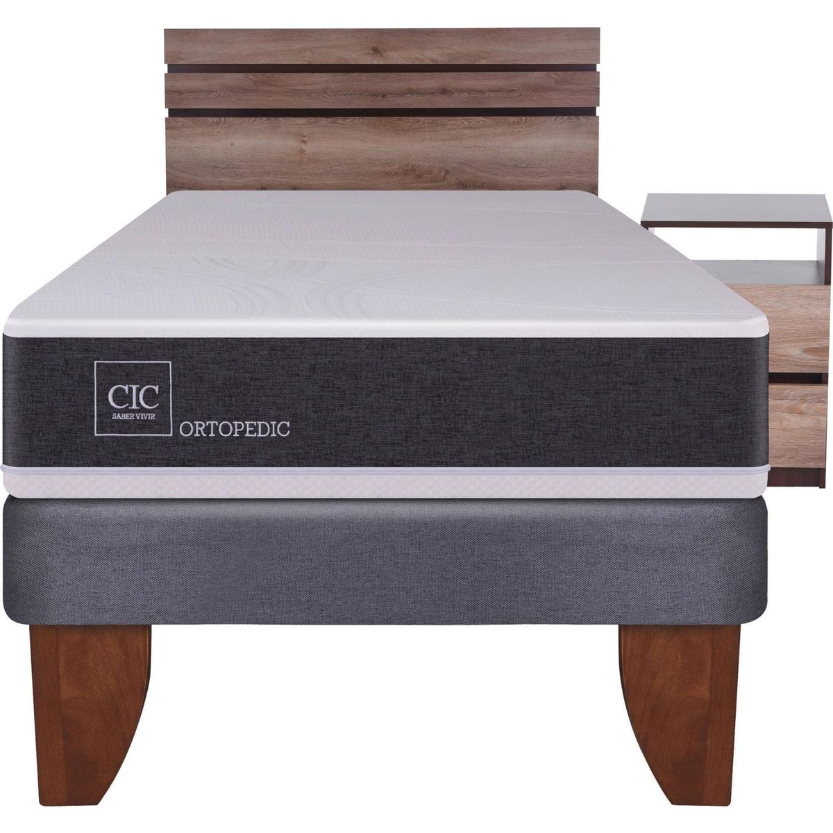 CIC - Cama Europea New Ortopedic 1.5 plazas + muebles