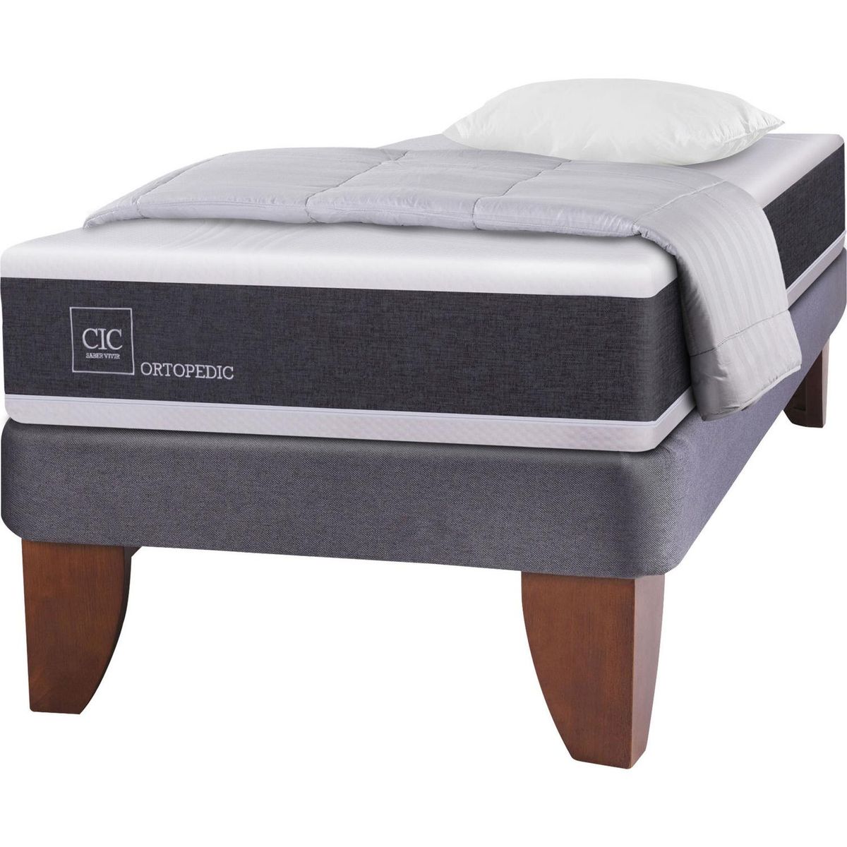 CIC - Cama Europea New Ortopedic 1.5 plazas + almohada + plumón