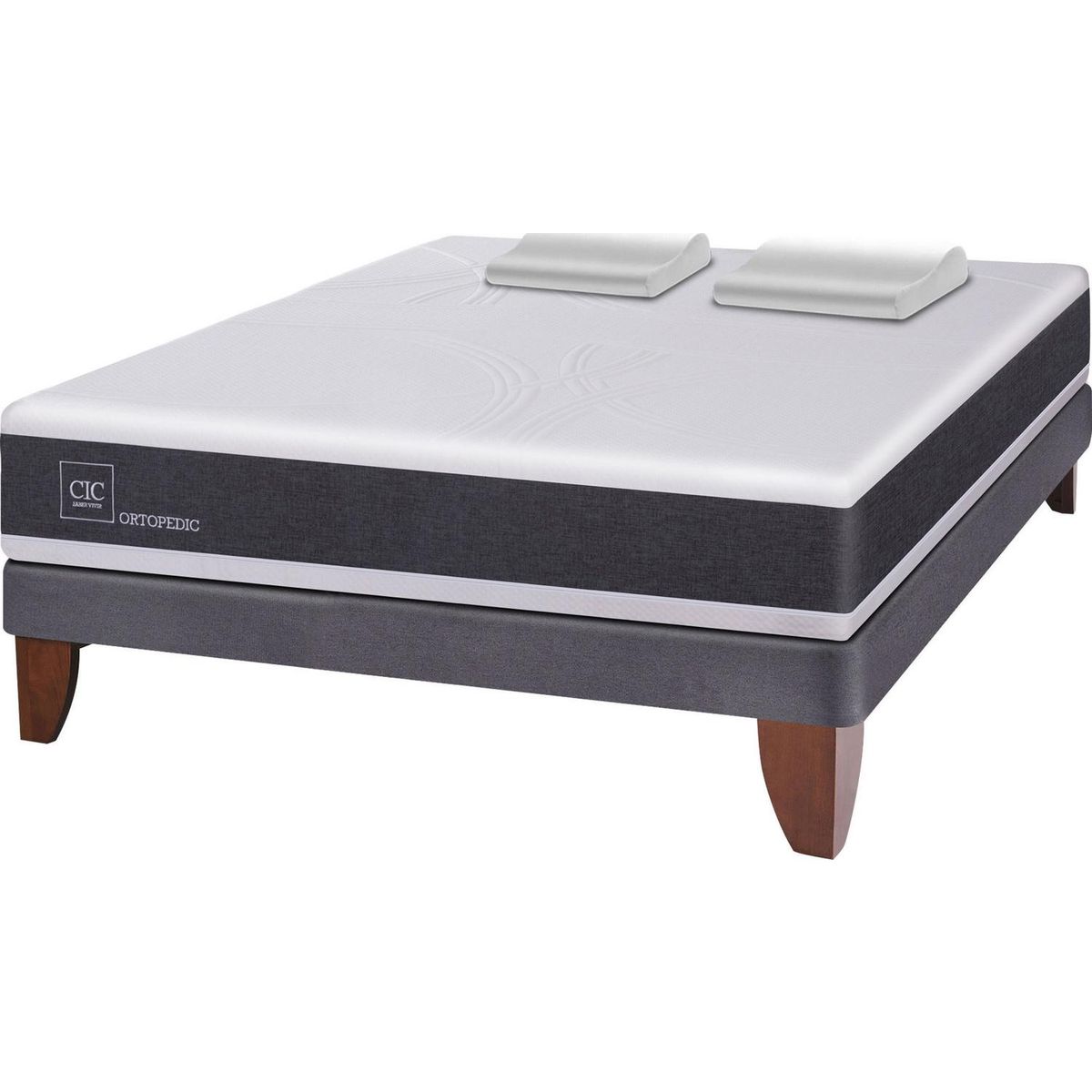 CIC - Cama Europea New Ortopedic 2 plazas BN + 2 almohadas