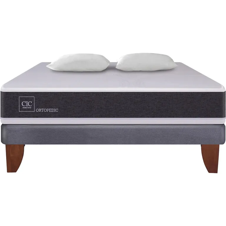CIC Cama Europea New Ortopedic 2 Plazas Bn + 2 Almohadas