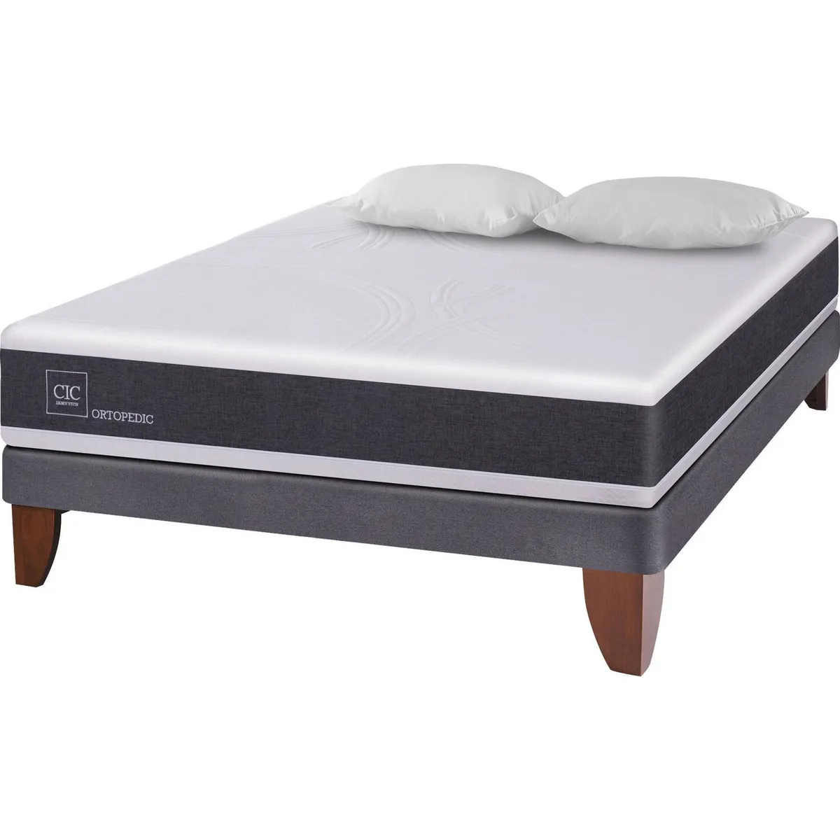 CIC - Cama Europea New Ortopedic 2 plazas BN + 2 almohadas