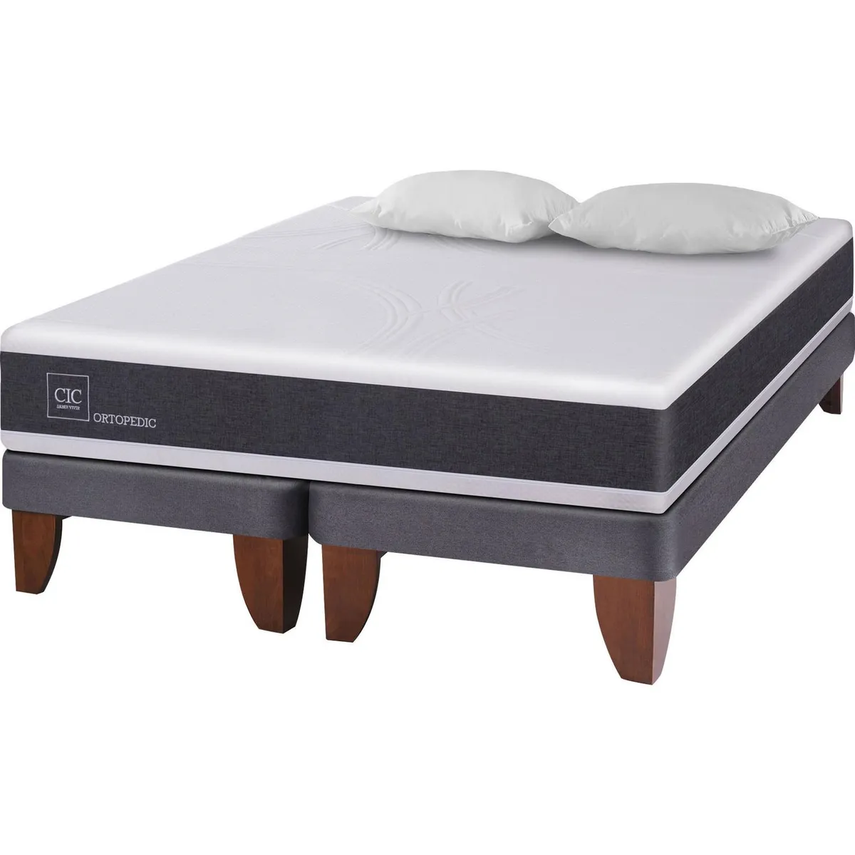 CIC - Cama Europea New Ortopedic King + 2 almohadas