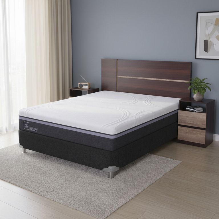 Box Spring Ortopedic Advance 2 Plazas Bn + Muebles
