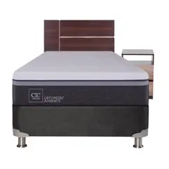 CIC - Box Spring Ortopedic Advance 1.5 plazas BN + muebles