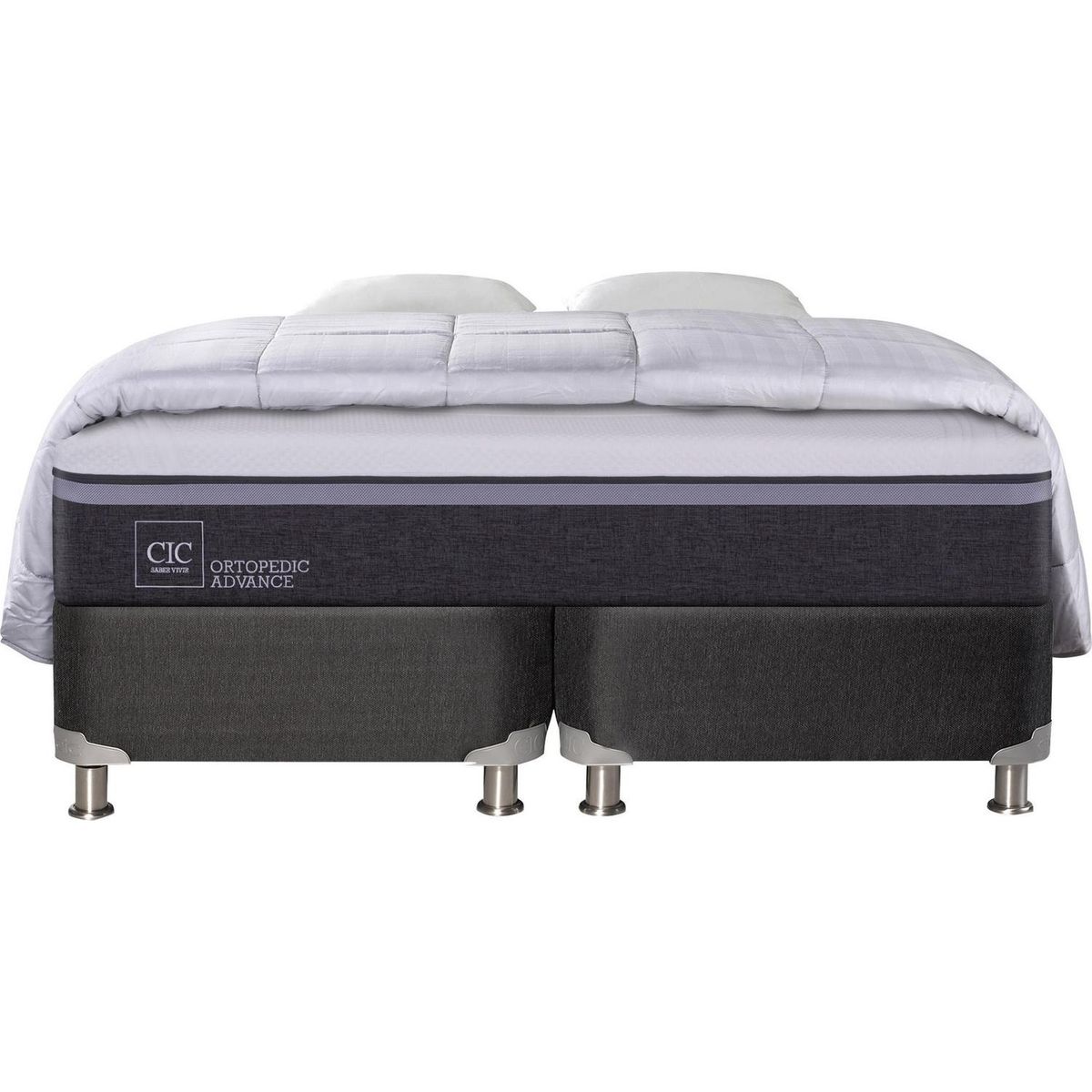 CIC - Box Spring Ortopedic Advance 2 plazas BD + 2 almohadas + plumón