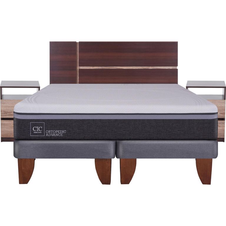 Cama Europea Ortopedic Advance 2 Plazas Bd + Muebles
