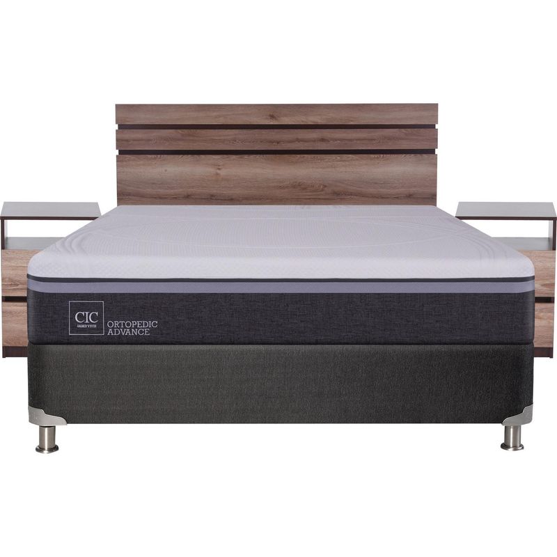 CIC - Box Spring Ortopedic Advance 2 plazas BN + muebles