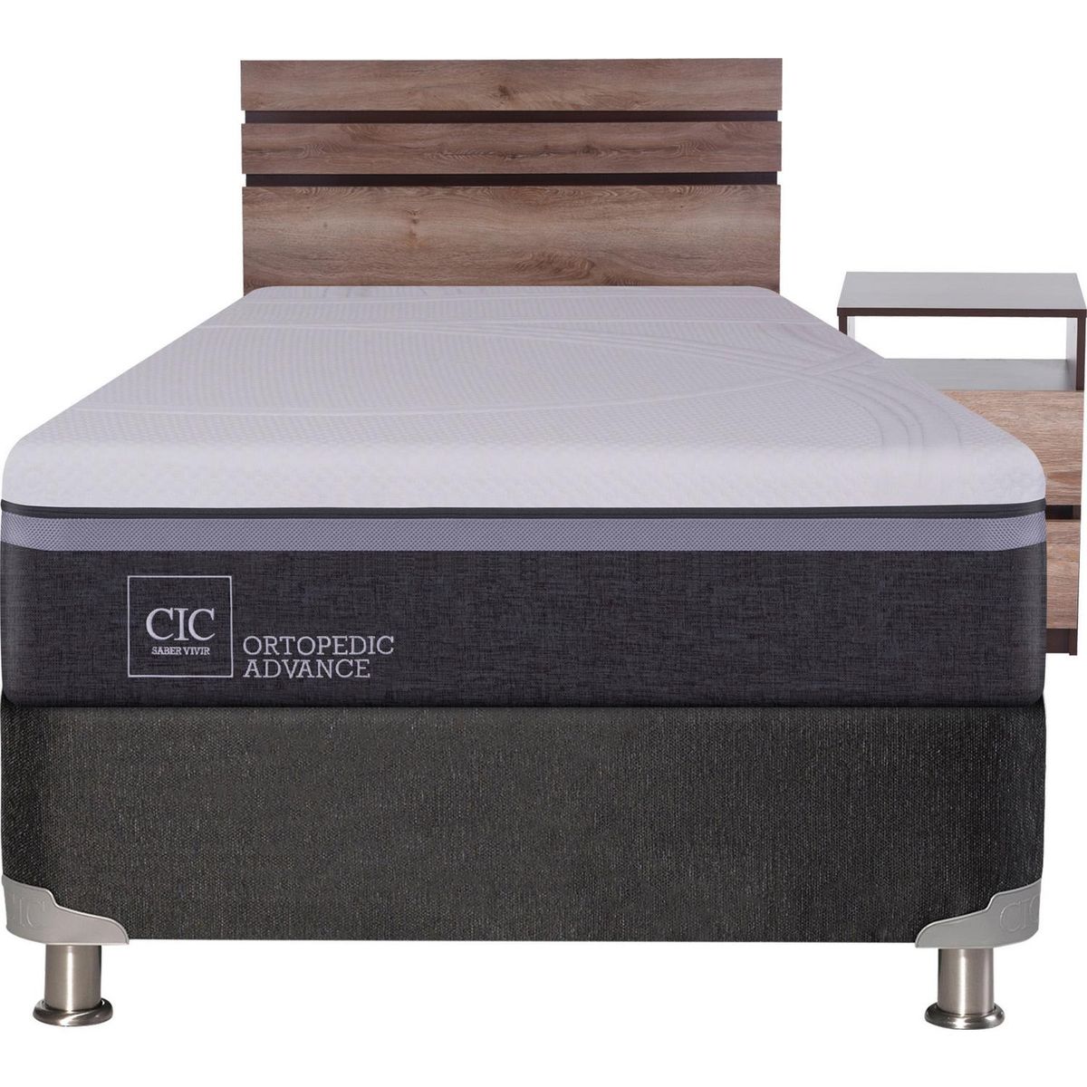 CIC - Box Spring Ortopedic Advance 1.5 plazas + muebles