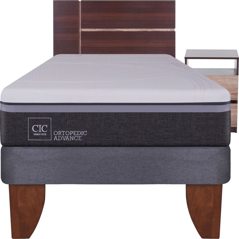 Cama Europea Ortopedic Advance 1.5 Plazas + Muebles