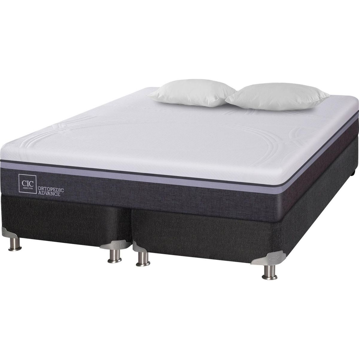 CIC - Box Spring Ortopedic Advance 2 plazas BD + 2 almohadas