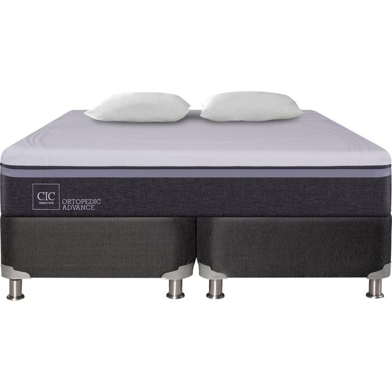 CIC Box Spring Ortopedic Advance King + 2 Almohadas