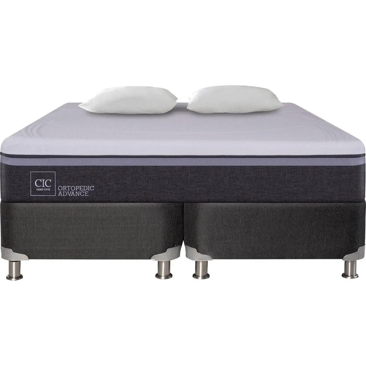 CIC - Box Spring Ortopedic Advance King + 2 almohadas