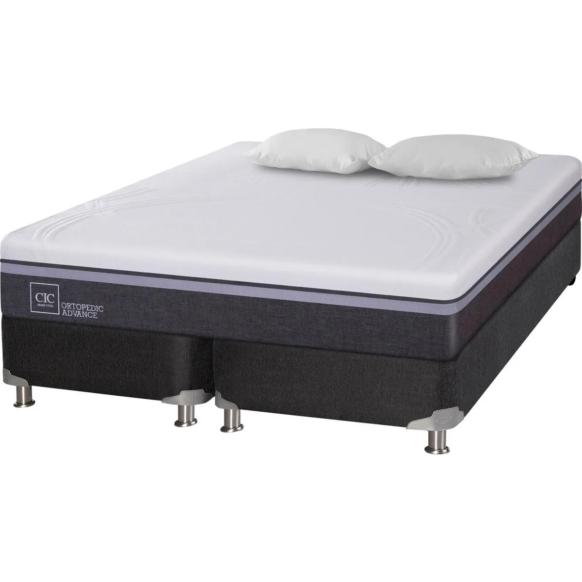 CIC - Box Spring Ortopedic Advance King + 2 almohadas
