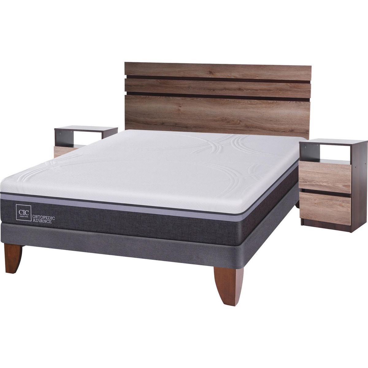 CIC - Cama Europea Ortopedic Advance 2 plazas BN + muebles