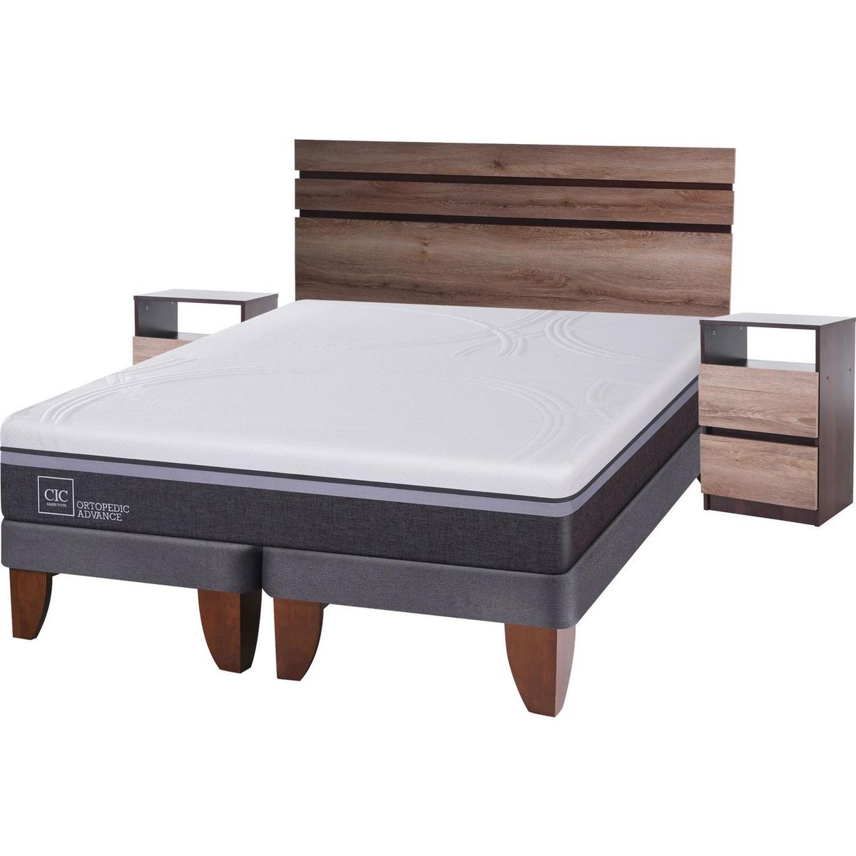 CIC - Cama Europea Ortopedic Advance 2 plazas BD + muebles