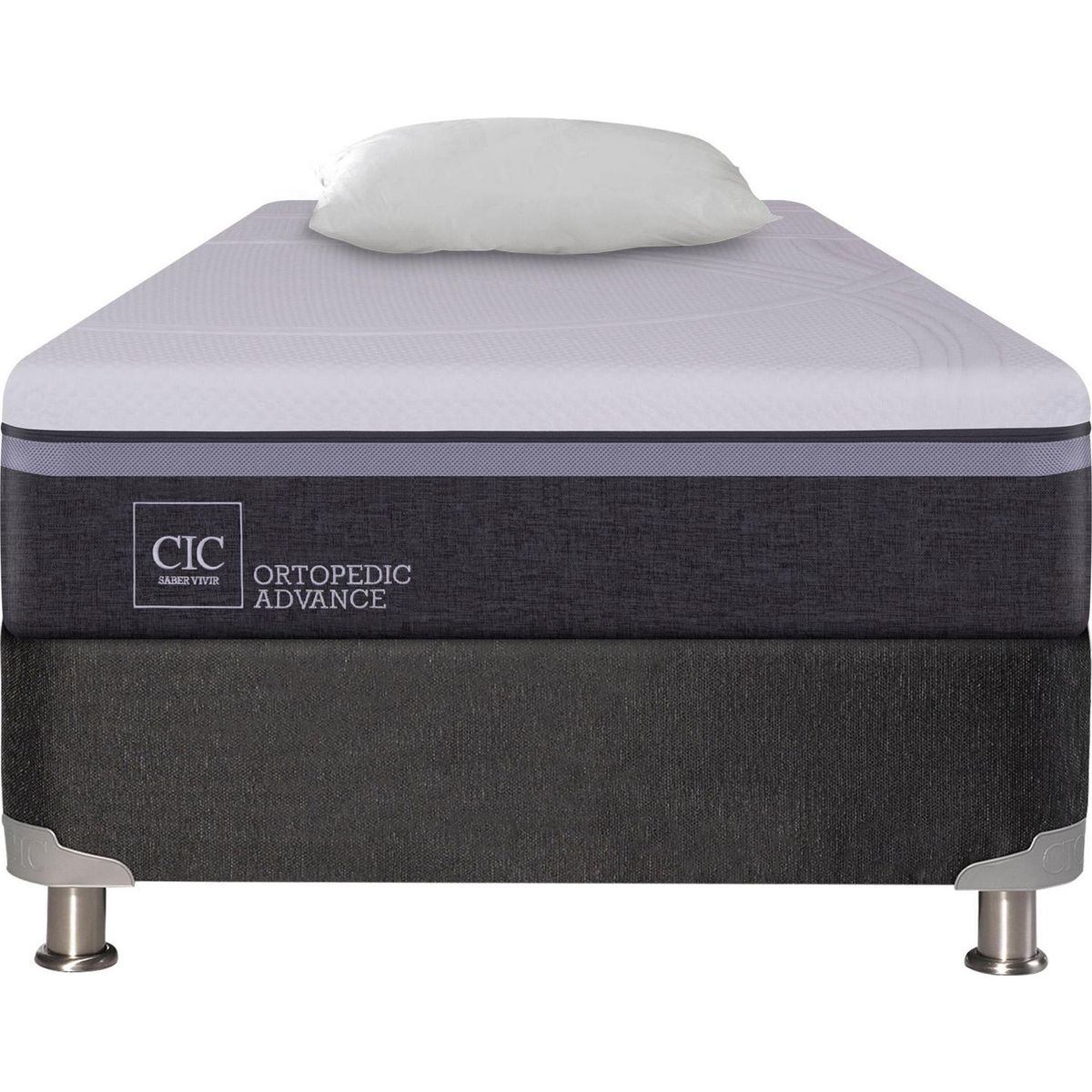 CIC - Box Spring Ortopedic Advance 1.5 plazas BN + almohada
