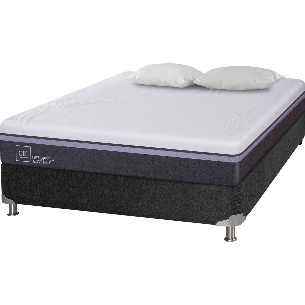 CIC - Box Spring Ortopedic Advance 2 plazas BN + 2 almohadas