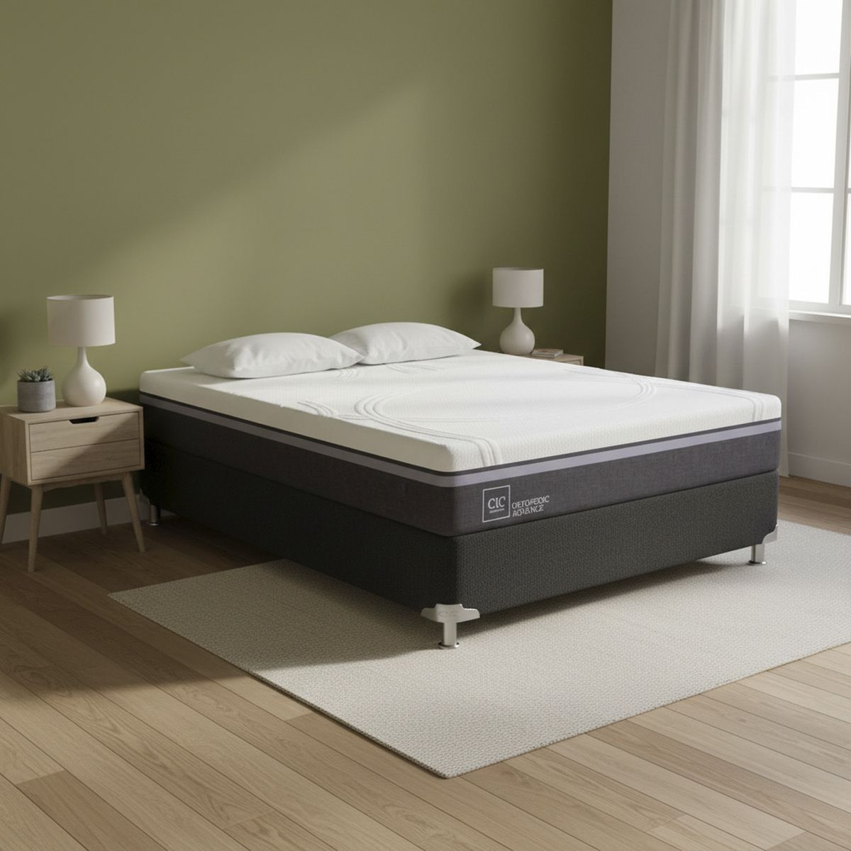 Box Spring Ortopedic Advance 2 Plazas Bn + 2 Almohadas, marca CIC - Foto Principal