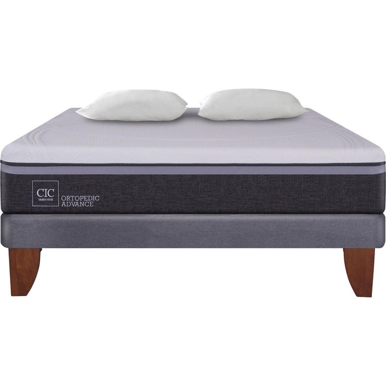 CIC Cama Europea Ortopedic Advance 2 Plazas Bn + 2 Almohadas