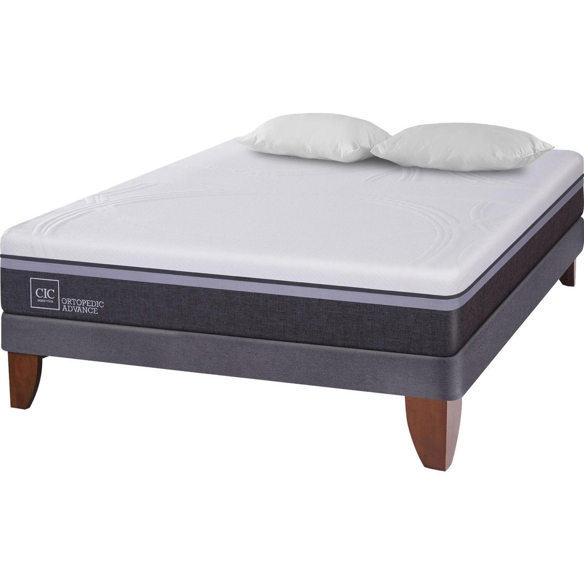 CIC - Cama Europea Ortopedic Advance 2 plazas BN + 2 almohadas