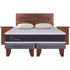 CIC - Cama Europea New Ortopedic King + muebles + 2 almohadas