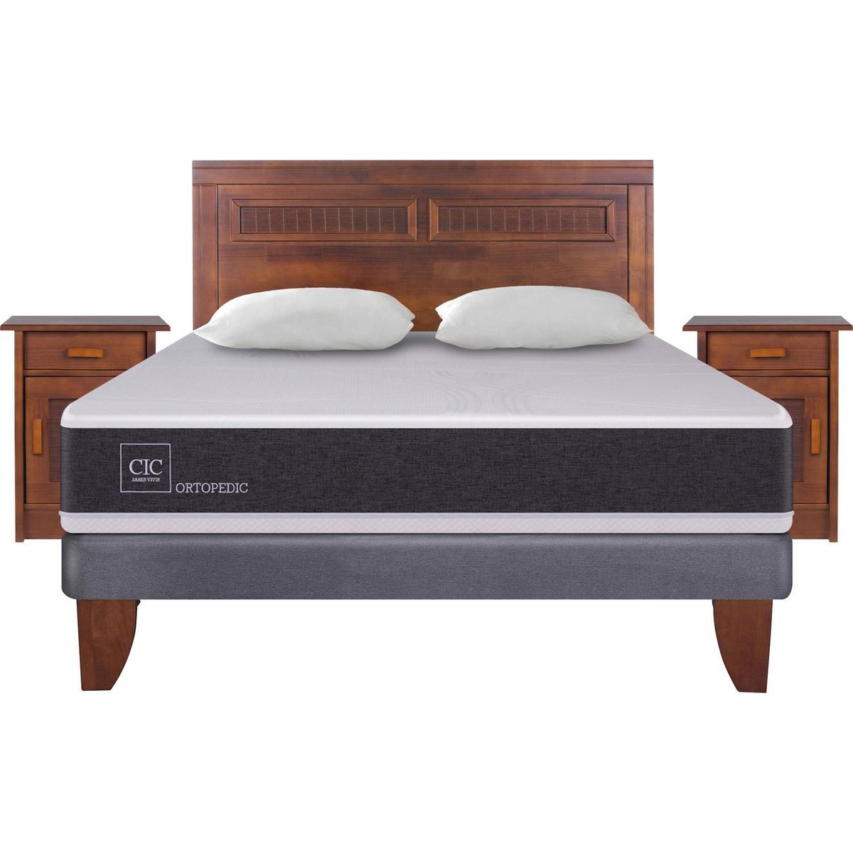 CIC - Cama Europea New Ortopedic 2 plazas BN + 2 almohadas