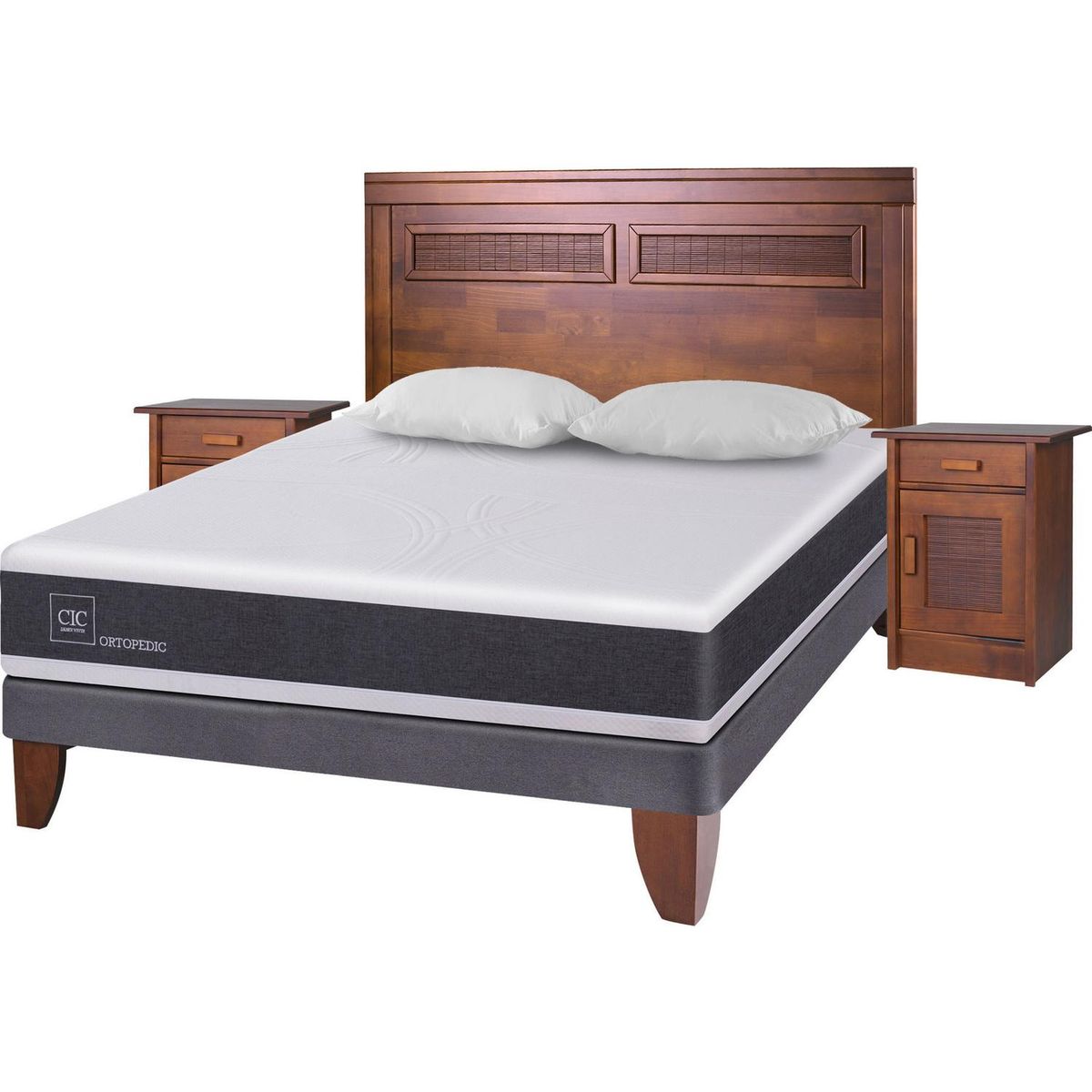CIC - Cama Europea New Ortopedic 2 plazas BN + 2 almohadas