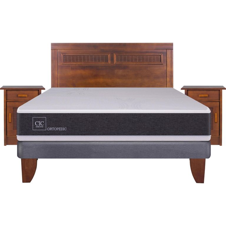 Cama Europea Milan 2 Plazas + Muebles