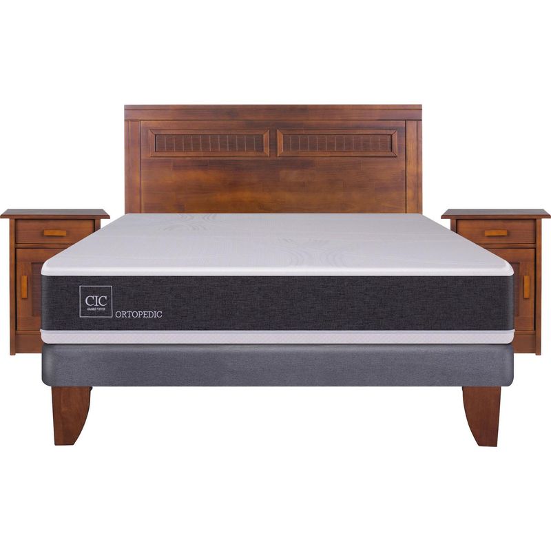 CIC - Cama europea Milan 2 plazas  + Muebles