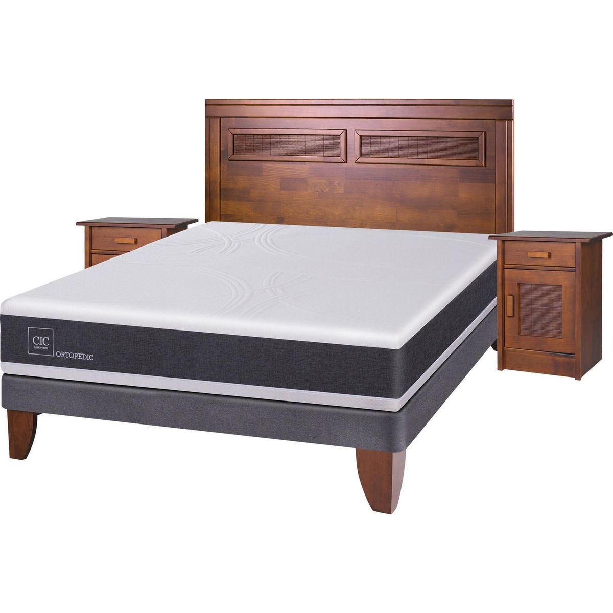 CIC - Cama europea Milan 2 plazas + Muebles