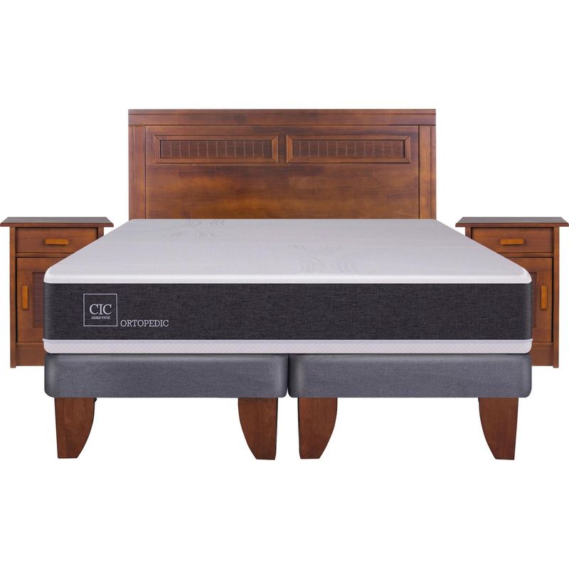 CIC - Cama Europea New Ortopedic 2 plazas BD + muebles