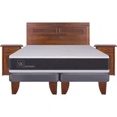 CIC - Cama Europea New Ortopedic 2 Plazas Bd + Muebles