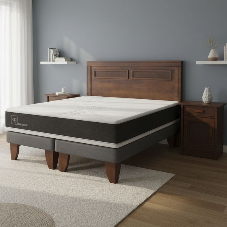 Cama Europea New Ortopedic 2 Plazas Bd + Muebles