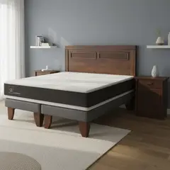 CIC - Cama Europea New Ortopedic 2 Plazas Bd + Muebles
