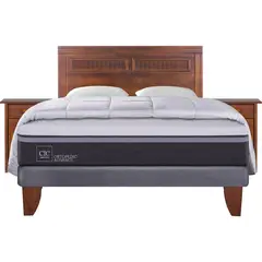 CIC - Cama Europea Ortopedic Advance 2 plazas BN + muebles + plumón + 2 almohadas