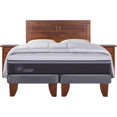 CIC - Cama Europea Ortopedic Advance 2 plazas BD + muebles + plumón + 2 almohadas