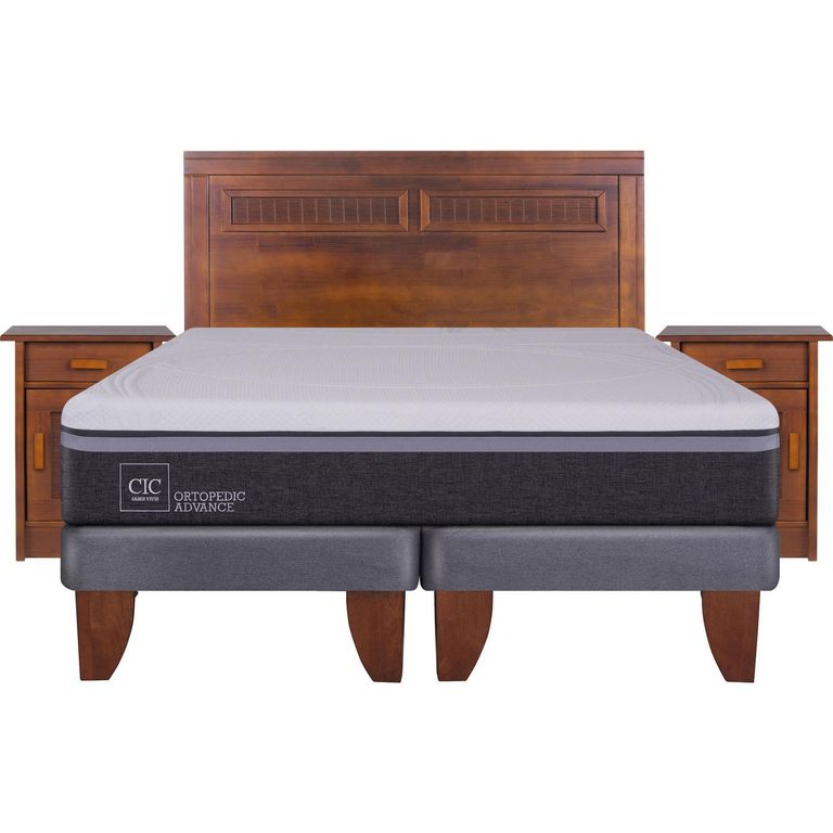 Cama Europea Ortopedic Advance 2 Plazas Bd + Muebles