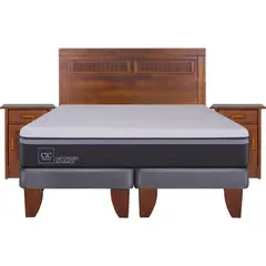 CIC - Cama Europea Ortopedic Advance King + muebles