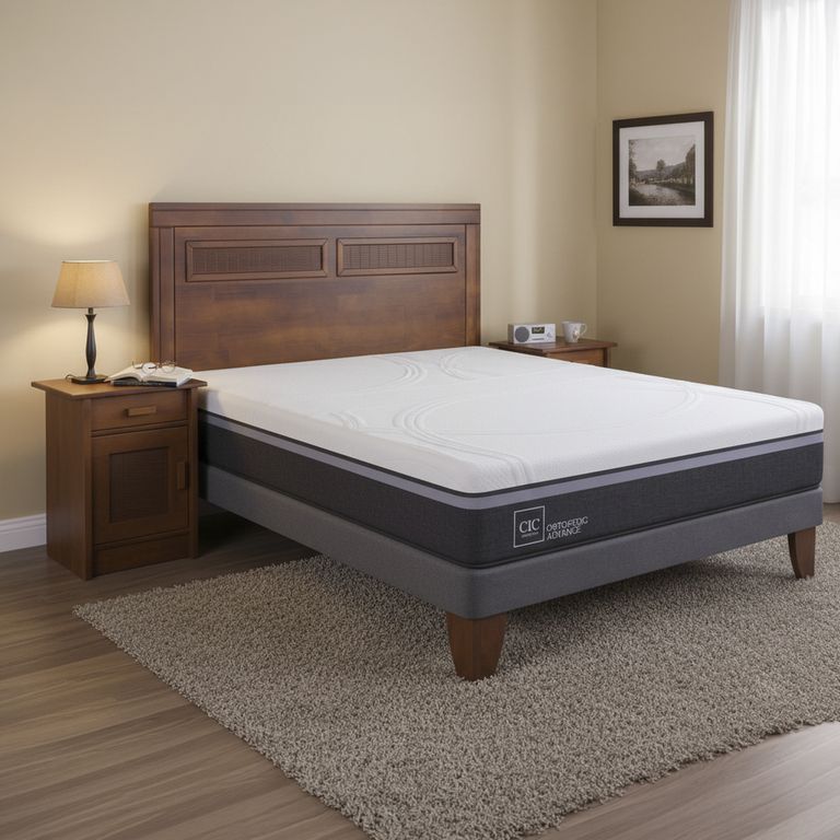 Cama Europea Ortopedic Advance 2 Plazas Bn + Muebles