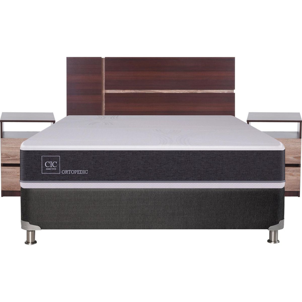 CIC - Box Spring New Ortopedic 2 plazas BN + muebles