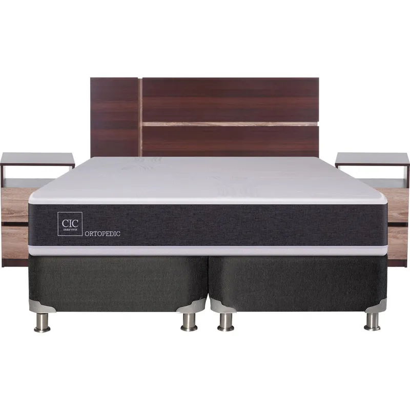 CIC - Box Spring New Ortopedic 2 plazas BD + muebles