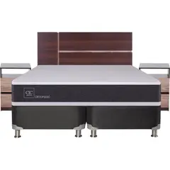 CIC - Box Spring New Ortopedic 2 plazas BD + muebles